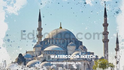 Watercolor Sketch Photohop Template