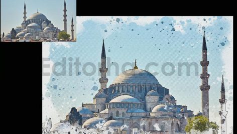 دانلود قالب آماده فتوشاپ تبدیل عکس به نقاشی آبرنگی و اسکیس