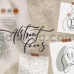 Abstract Line Art Faces