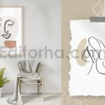 Abstract Line Art Faces