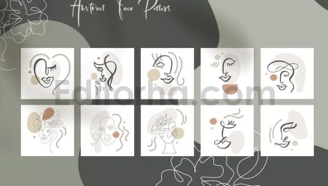 Abstract Line Art Faces