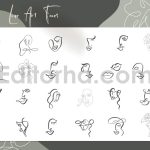 Abstract Line Art Faces