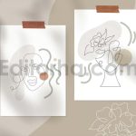 Abstract Line Art Faces