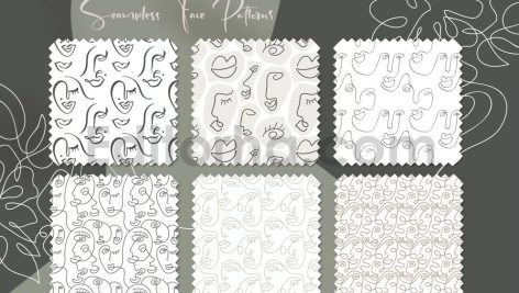 Abstract Line Art Faces