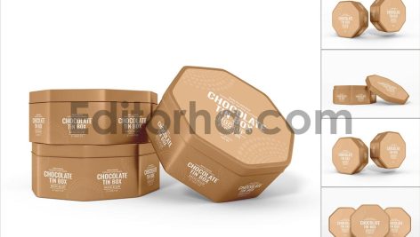 Chocolate Tin Can Branding Mockup Set1