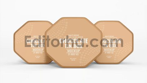Chocolate Tin Can Branding Mockup Set6