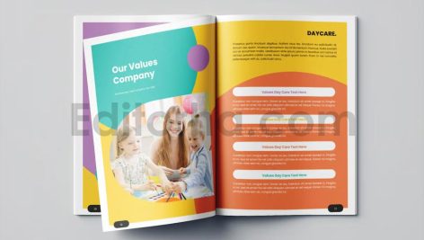 دانلود فایل لایه باز بروشور تبلیغاتی مهدکودک و پیش دبستانی Day Care Brochure