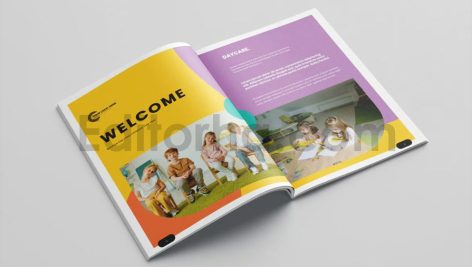 دانلود فایل لایه باز بروشور تبلیغاتی مهدکودک و پیش دبستانی Day Care Brochure