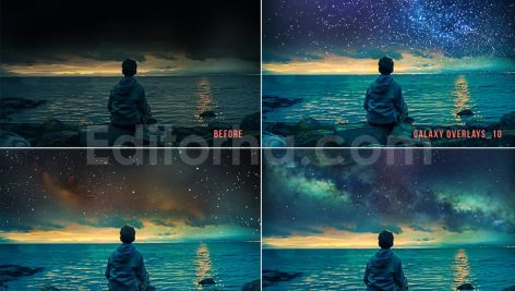 Galaxy starry night milky way photoshop overlays