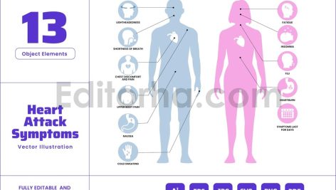 Heart Attack Symptoms Icon - Chest Pain Healthcare