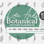 Line Art Botanical Vector Elements