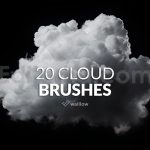 20 Realistic clouds photoshop brushes