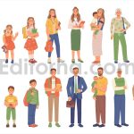 Human life cycle, man woman people different age