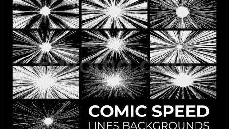 دانلود ۱۰ بک گراند خطی سرعتی کمیک ۱۰ Comic Speed Lines Backgrounds