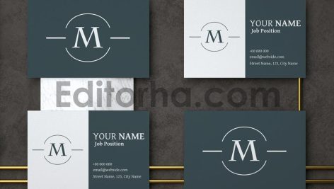 Four realistic and elegant business cards mockup1