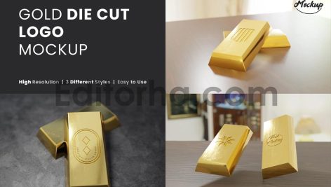 Gold die cut logo mockup1