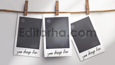 Hanging Polaroid Photos Mockup1