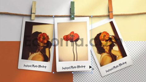 Hanging Polaroid Photos Mockup4
