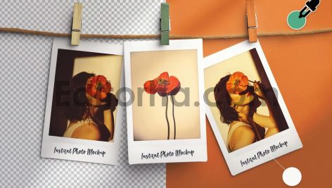 Hanging Polaroid Photos Mockup5