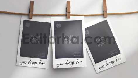 Hanging Polaroid Photos Mockup6