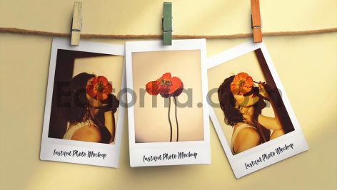 Hanging Polaroid Photos Mockup7