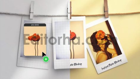Hanging Polaroid Photos Mockup8