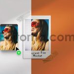 Instant Photo Mockup Tape on Wall3