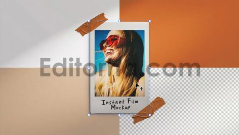 Instant Photo Mockup Tape on Wall4