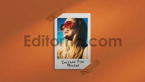 Instant Photo Mockup Tape on Wall5