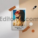 Instant Photo Mockup Tape on Wall8