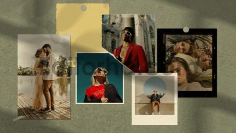 Minimalist Polaroid Moodboard Mockup