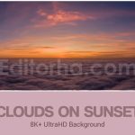 8K+ UltraHD Clouds on Sunset Background