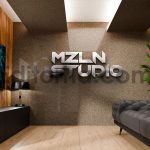 Wall Interior Logo Mockup