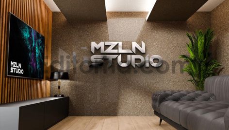 Wall Interior Logo Mockup