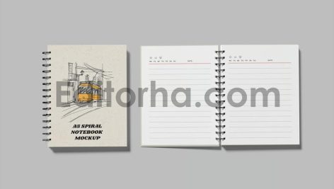 A5 Spiral Notebook Mockup3