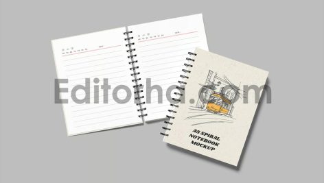 A5 Spiral Notebook Mockup7