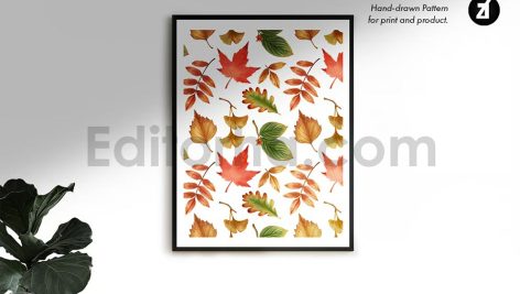 Autumn season illustration and pattern