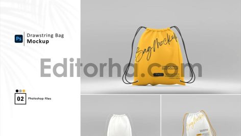 Drawstring Bag Mockup Set1
