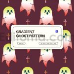 Seamless Gradient Ghost Halloween Pattern