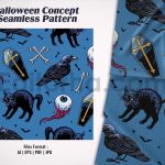 Halloween Concept Seamless Pattern