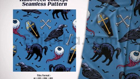 Halloween Concept Seamless Pattern