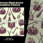 Halloween Hand-drawn Seamless Pattern