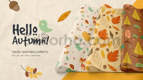 Hello Autumn Seamless Patterns