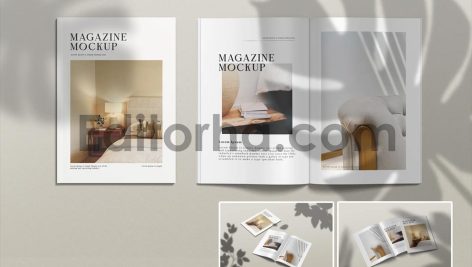 Opened A4 Magazine Mockup V2-1