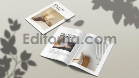 Opened A4 Magazine Mockup V2-2