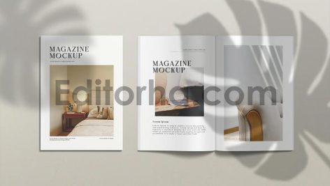 Opened A4 Magazine Mockup V2-3