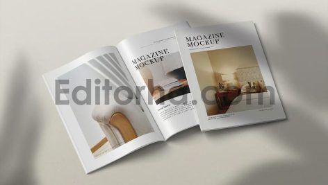 Opened A4 Magazine Mockup V2-4