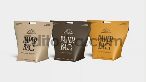 Paper Bag Packaging Mockup Set3