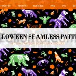 Halloween Skeletons Seamless Pattern