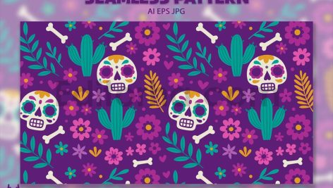 Skull Halloween - Pattern Background